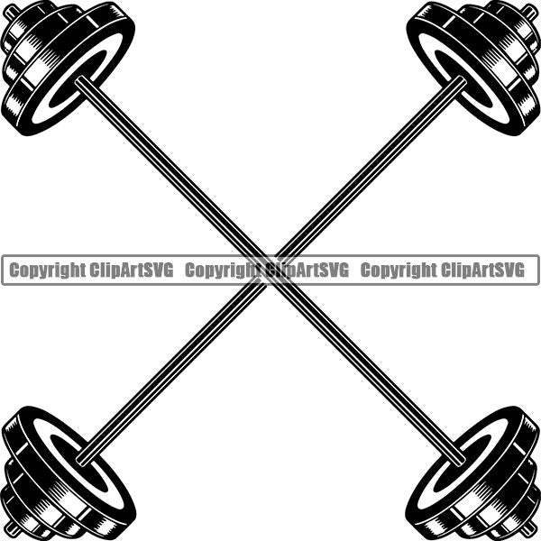 Gym Sports Bodybuilding Fitness Muscle Barbell ClipArt SVG