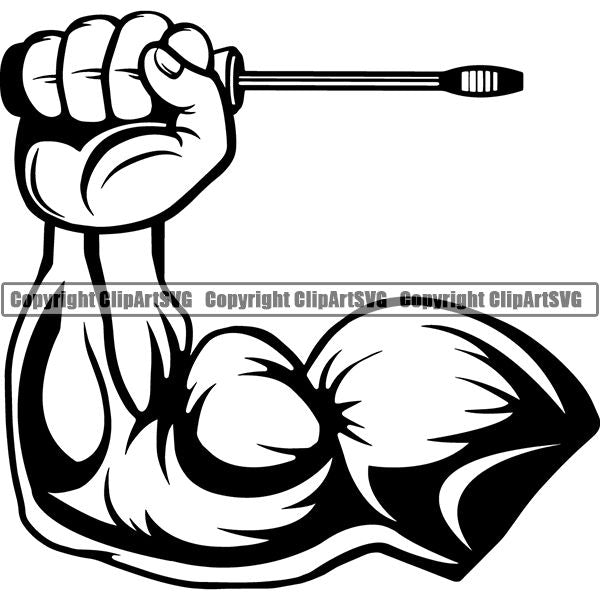 Mechanic Repair Shop Garage Tool Screwdriver ClipArt SVG