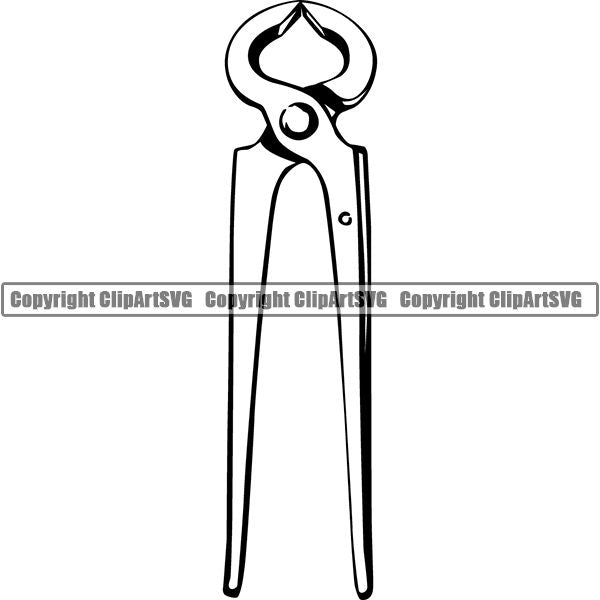 Blacksmith Metalwork Metal Forge Weld Welder Welding Pliers ClipArt SVG