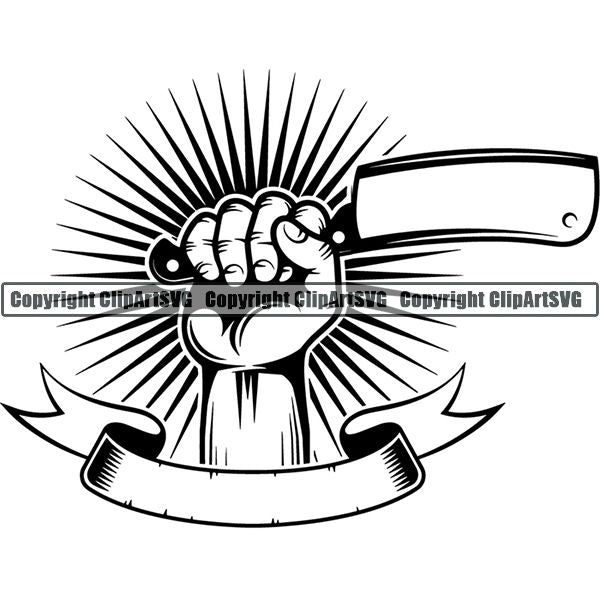 Cooking BBQ Bar-B-Que Barbque Chef Cook Butcher Logo ClipArt SVG