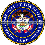 State Flag Seal Utah ClipArt SVG