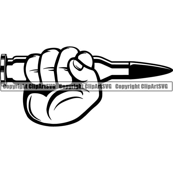 Military Weapon Gun Bullet Machine Gun AK-47 ClipArt SVG