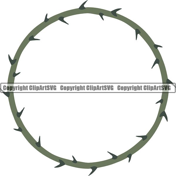 Nature Flower Rose Stem Thorns Frame Border Green Circle.jpg