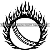 Sports Game Cricket Fire ClipArt SVG