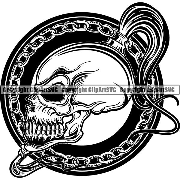 Skull Skeleton Tattoo Tat ClipArt SVG