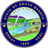 State Flag Seal South Dakota ClipArt SVG