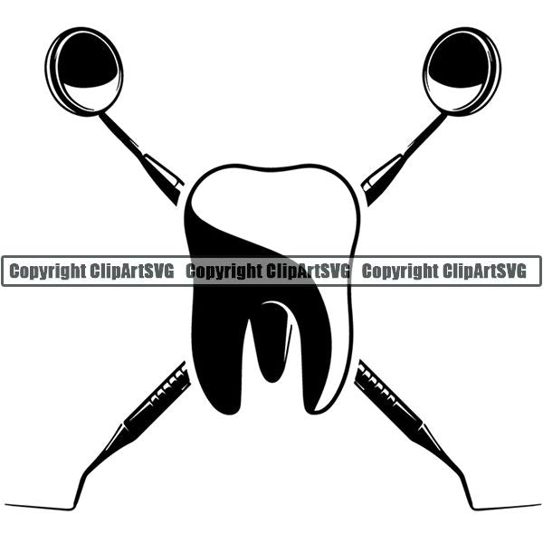 Dentist Dental Service Logo ClipArt SVG