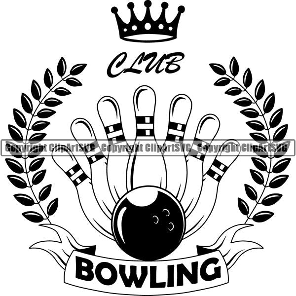 Sports Game Bowling Bowler Bowl logo ClipArt SVG