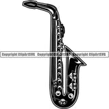 Music Musical Instrument Saxaphone rfcd ClipArt SVG