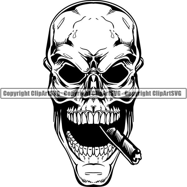 Skull Skeleton Tattoo Tat ClipArt SVG