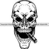 Skull Skeleton Tattoo Tat ClipArt SVG