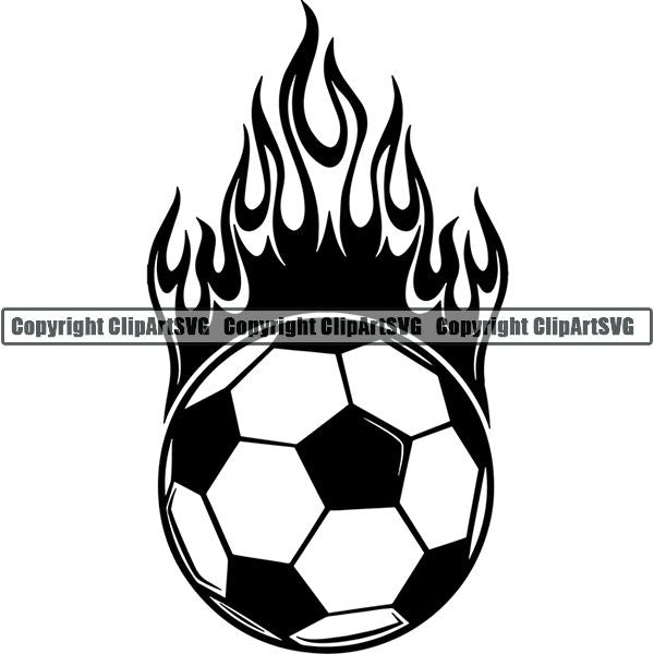 Sports Soccer Fire ClipArt SVG