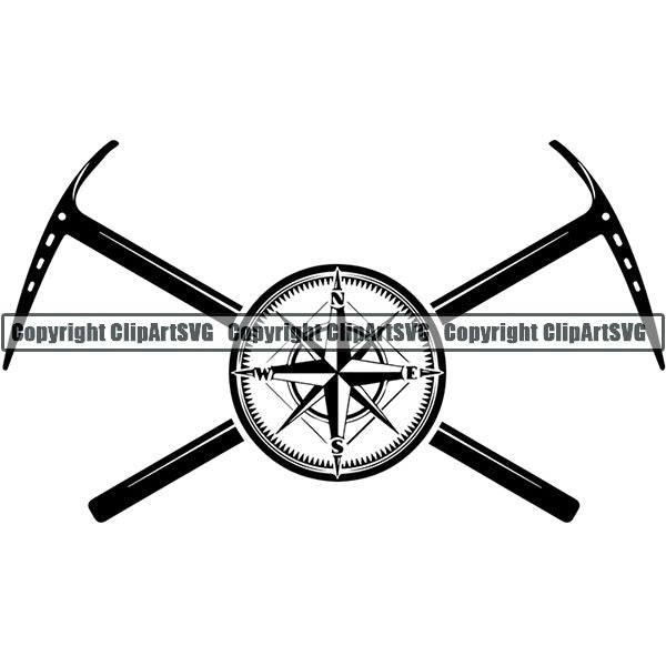 Mountain Climbing Rock Climber Logo ClipArt SVG