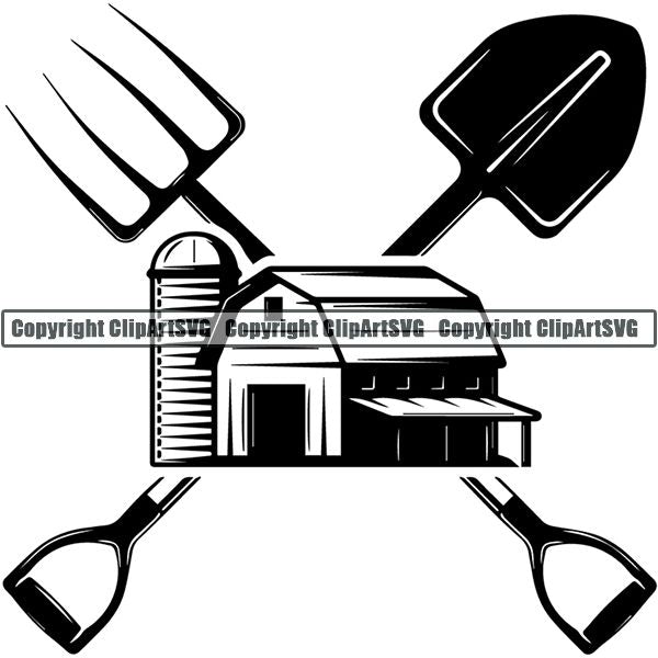 Farming Farmer Farm Organic Logo ClipArt SVG