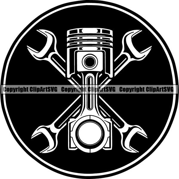 Mechanic Repair Shop Garage Logo ClipArt SVG