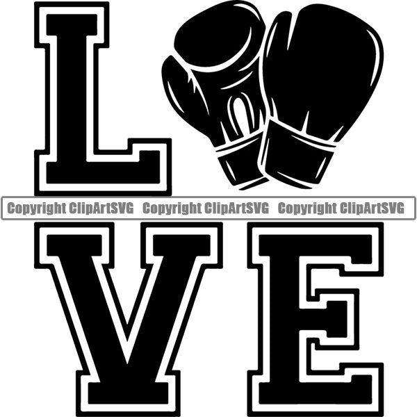 Sports Boxing Boxer MMA Fighter Love ClipArt SVG