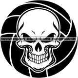 Sports Game Volleyball Skull ClipArt SVG
