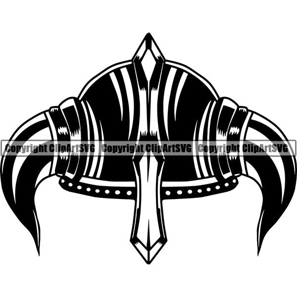 Viking Warrior Helmet ClipArt SVG