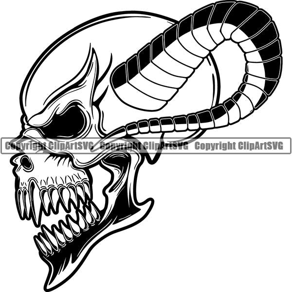 Skull Skeleton Tattoo Tat ClipArt SVG