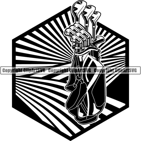 Sports Game Golf Logo ClipArt SVG