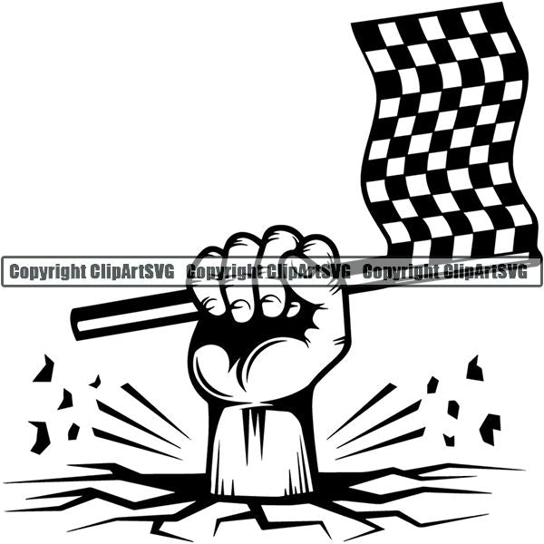 Sports Car Racing Hand Break ClipArt SVG