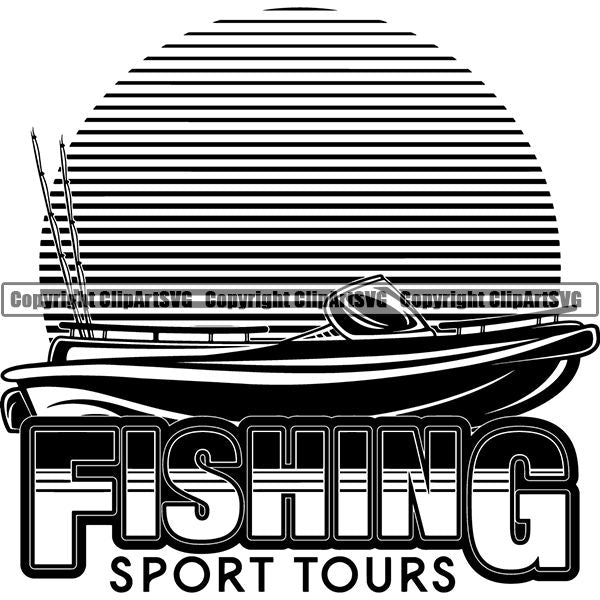 Sports Game Hunting Fishing Hunt Fish Logo ClipArt SVG