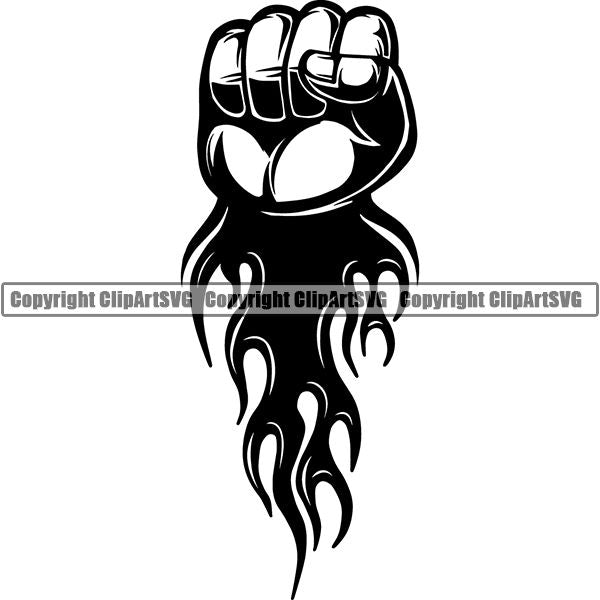 Design Element Human Hand Fire ClipArt SVG