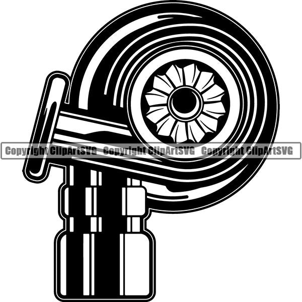 Mechanic Repair Shop Garage Turbo Charger ClipArt SVG