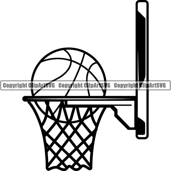 Sports Game Basketball Backboard Goal Net Rim ClipArt SVG