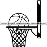 Sports Game Basketball Backboard Goal Net Rim ClipArt SVG