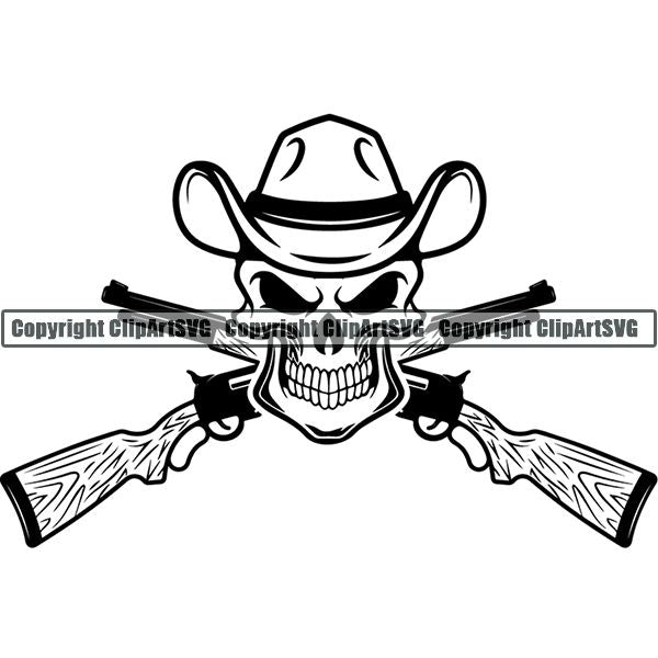 Occupation Cowboy Skull Rifle Crossed ClipArt SVG – ClipArt SVG