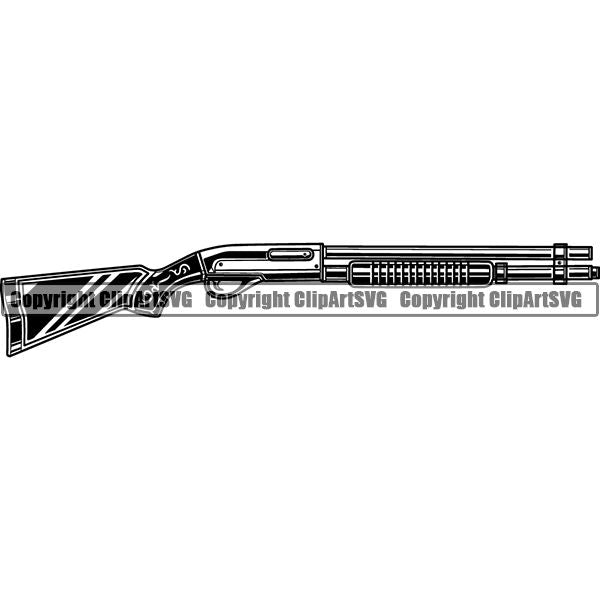 Military Weapon Gun Shotgun ClipArt SVG