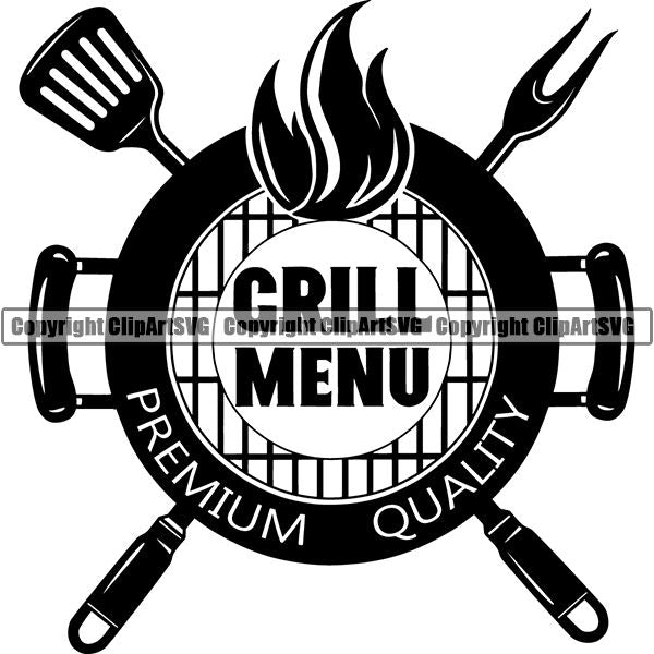 Cooking BBQ Bar-B-Que Barbque Chef Cook Butcher Logo ClipArt SVG