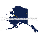 State Flag Map Alaska ClipArt SVG