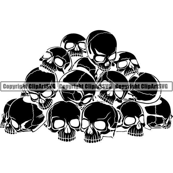Skull Skeleton Tattoo Tat ClipArt SVG