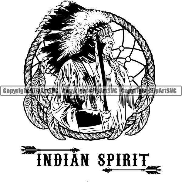 Native American Indian Logo ClipArt SVG