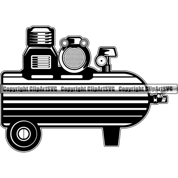 Construction Building Repair Service Air Compresser ClipArt SVG