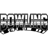 Sports Game Bowling Bowler Bowl Text ClipArt SVG