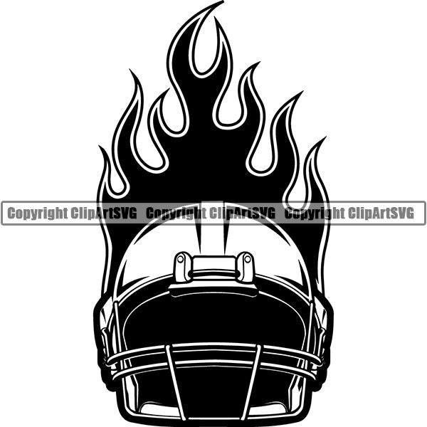 Sports Game Football Fire ClipArt SVG