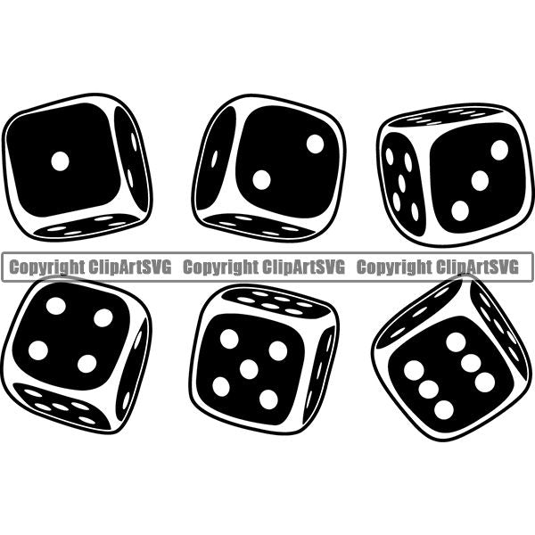 Game Dice Set ClipArt SVG