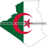 Country Flag Map Algeria ClipArt SVG