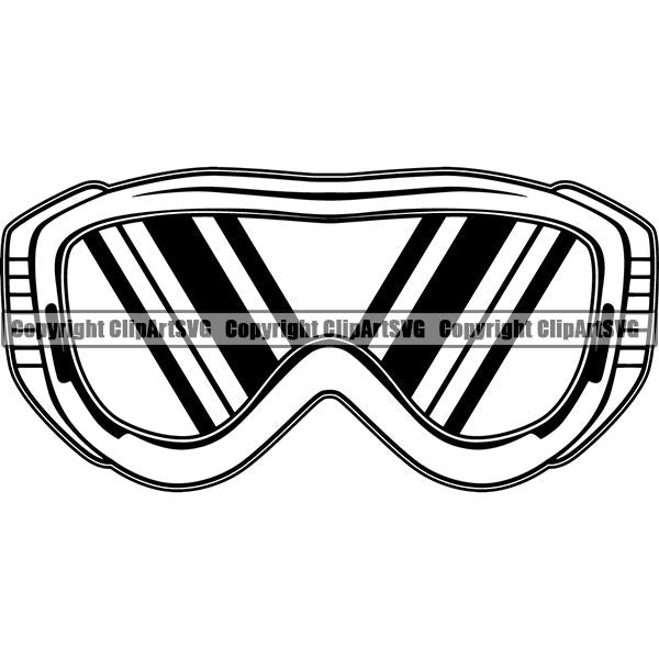 Sports Skiing Ski Snowboarding Snowboard Googles ClipArt SVG