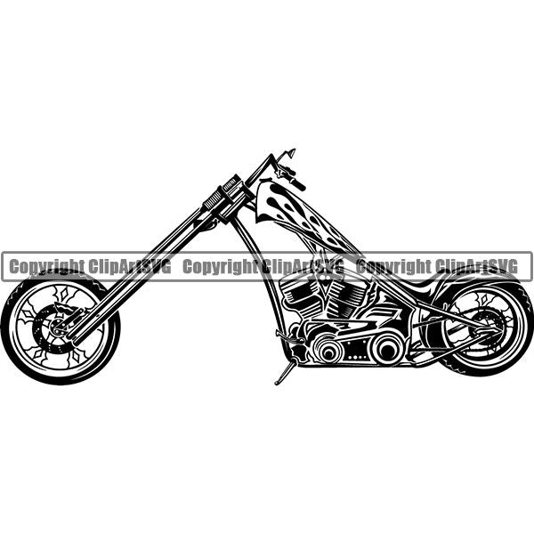Motorcycle Bike Chopper ClipArt SVG