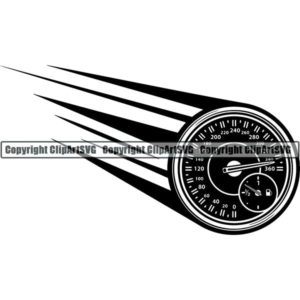 Sports Car Racing Guage Motion ClipArt SVG