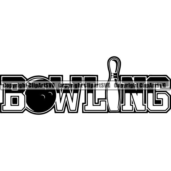 Sports Game Bowling Bowler Bowl Text knn6yhhd ClipArt SVG