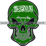 Country Flag Skull Saudi Arabia ClipArt SVG