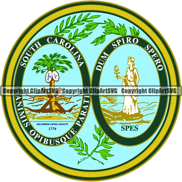 State Flag Seal South Carolina ClipArt SVG
