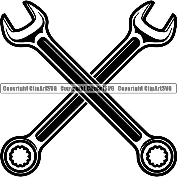 Mechanic Repair Shop Garage Wrench ClipArt SVG