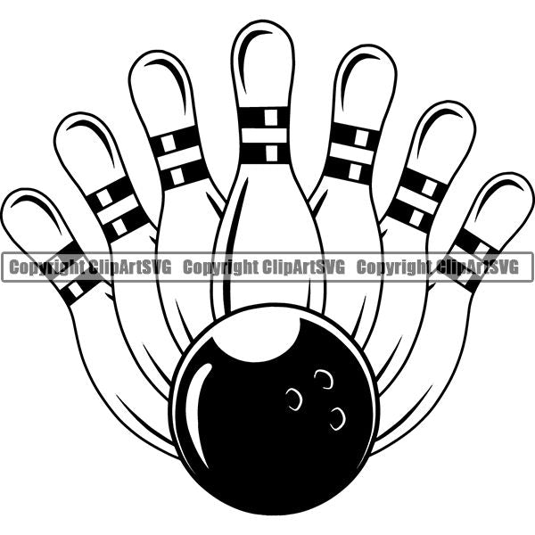 Sports Game Bowling Bowler Bowl Logo ClipArt SVG