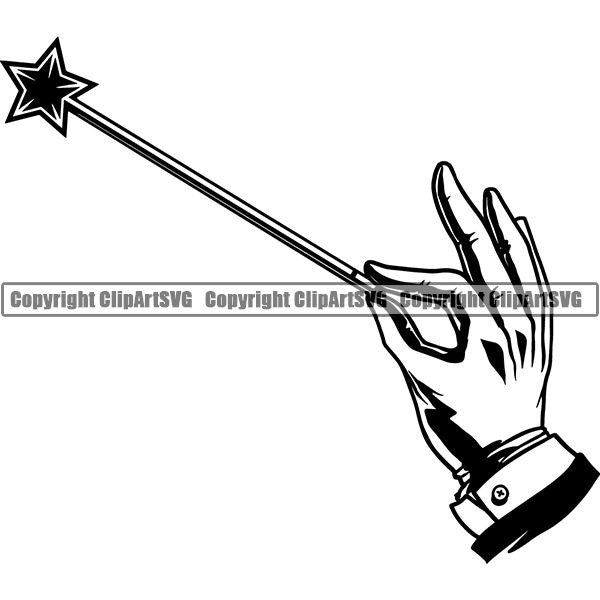 Magician Magic Wand Hand ClipArt SVG